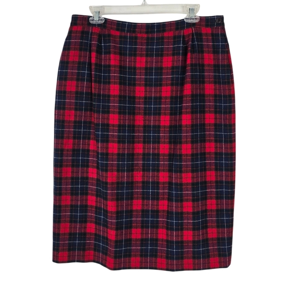 Pendleton Vintage Authentic Manson Tartan Virgin Wool Midi Skirt Size 18 Plaid